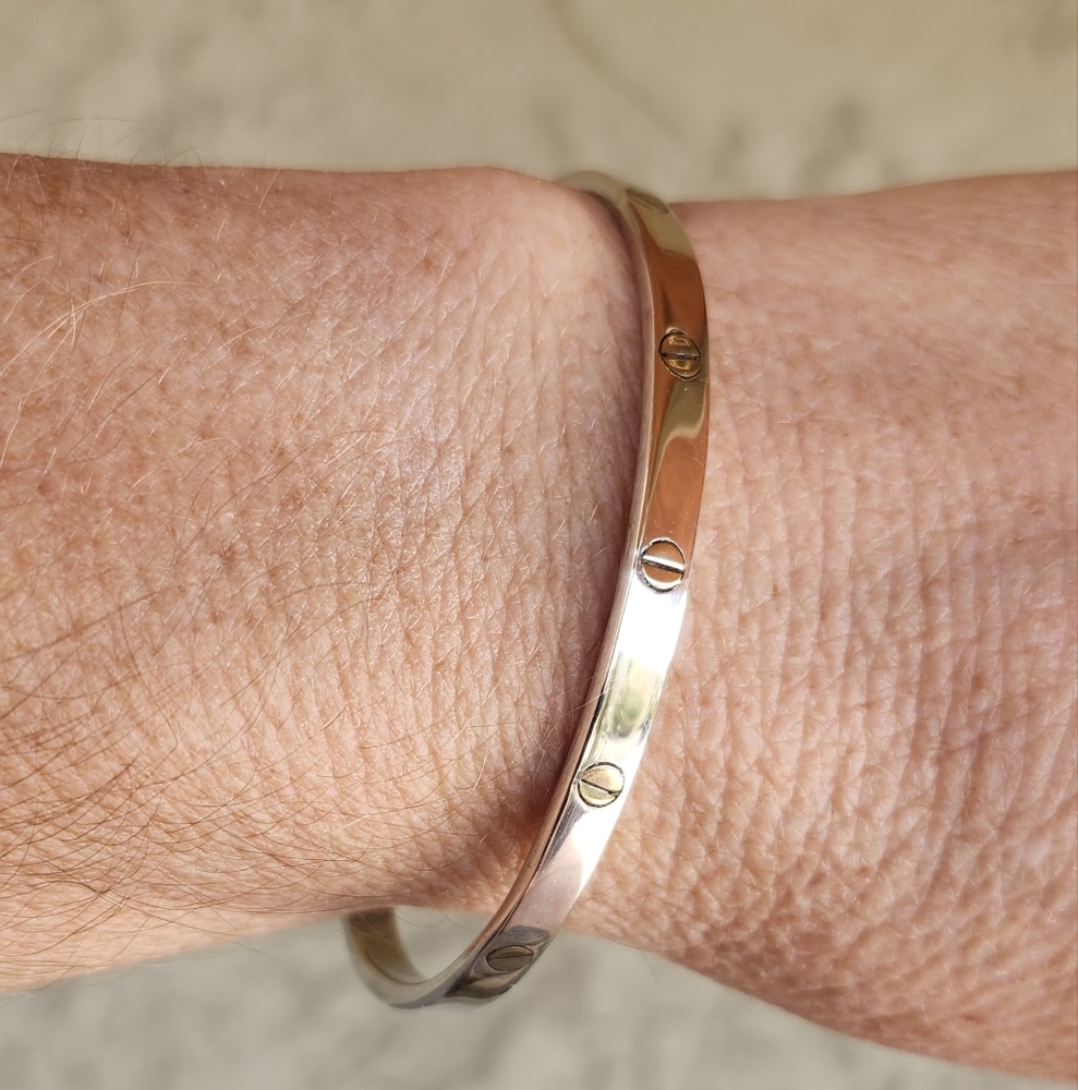 Sterling Silver Solid. 925 Cuff Bracelet - image 6